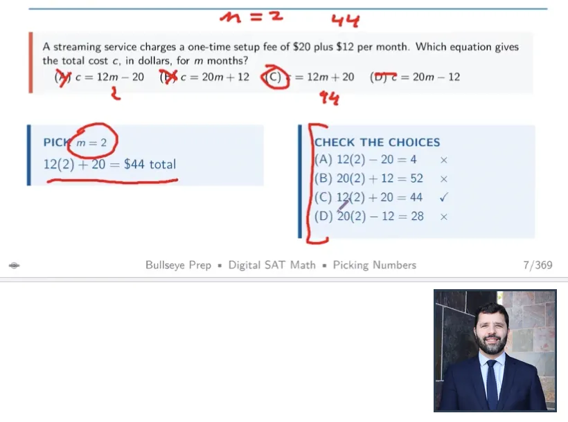 A 1-on-1 Bullseye Prep tutoring session — an annotated book page